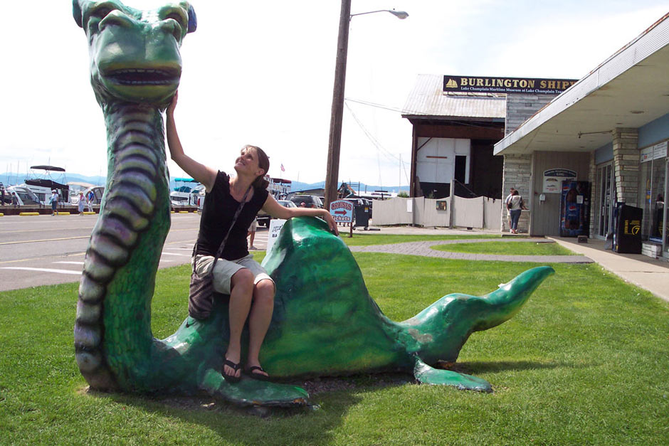 A sculpture of Lake Champlain’s legendary monster, Champ, on the Burlington, Vermont waterfront. Champ was the inspiration for SEA MONSTER’S FIRST DAY.