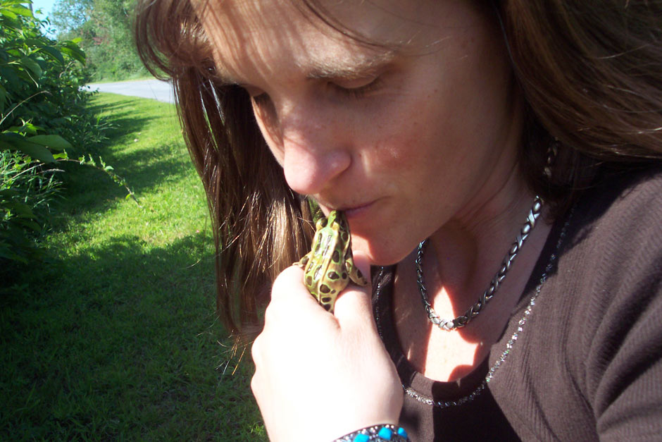 Yep! You guessed it! (The frog wasn’t nearly as slimy as I’d guessed it might be. It was just smooth and cool, and truly, I think it was more upset about the kiss than I was!)