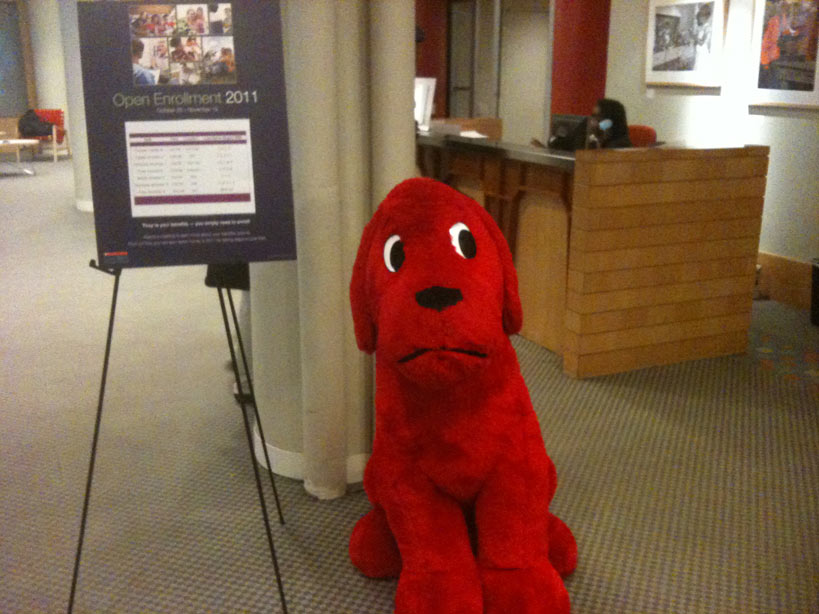 Look who met me in the lobby when I went to New York City to visit my Scholastic editor!