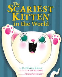 Decorative — Cover of the Scariest Kitten in the World. Image shows an illustrated kitten leaping at the viewer.